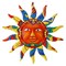 12.7 Inches Metal Sun Wall Art Decor Hanging for Indoor Outdoor Home Garden Colorful Sun Face Sculptures & Statues Yellow